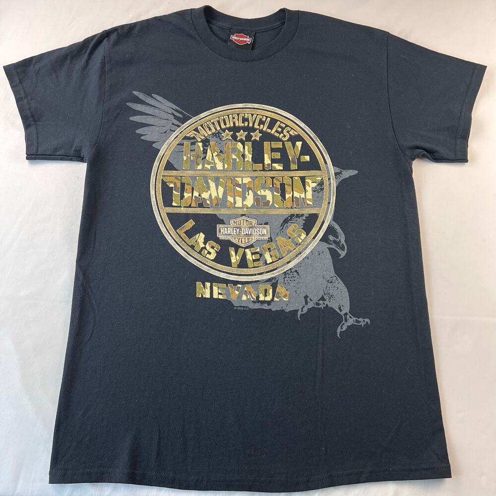 Harley Davidson Las Vegas Nevada men’s t-shirt size Medium Black & Camo 2023